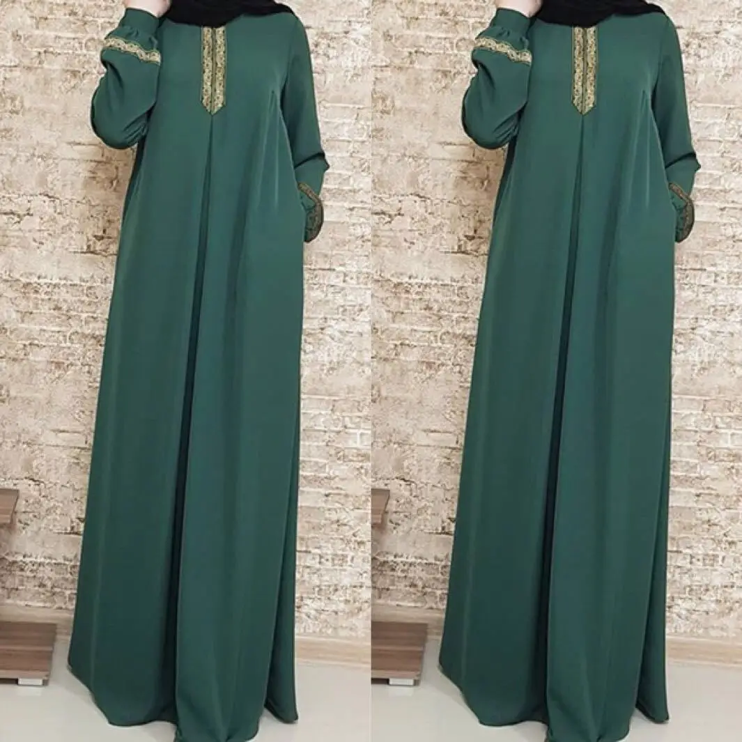 

2023 New Middle East Muslim Robe Jilbab Abaya Ramadan Loose Print Long Sleeve Islamic Dress Abayas Premium Women Clothing