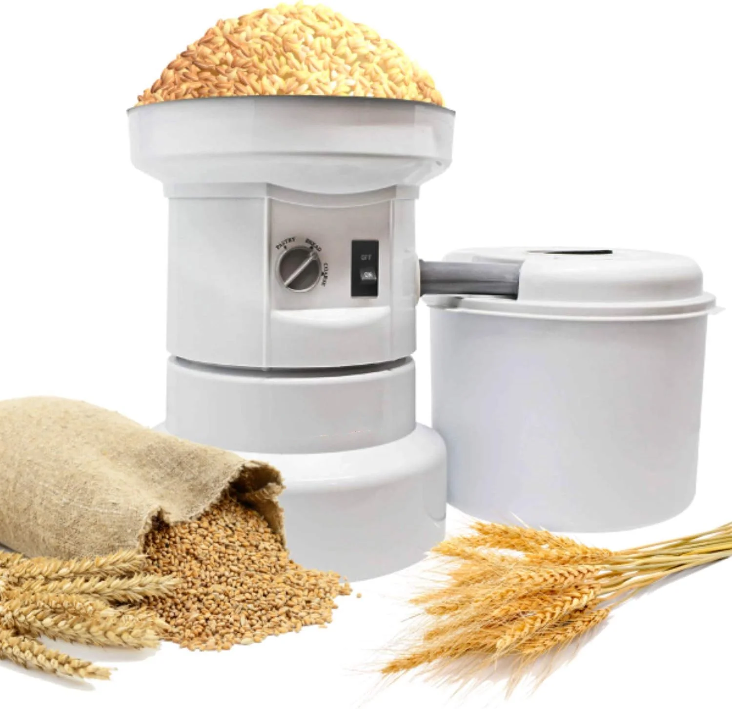 

Grain Mill Wheat Grinder for Home and Use - High Speed Grain Grinder Flour Mill for Healthy Grains and Gluten-Free Flours - Gr