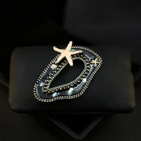 vintage starfish beach brooches womens high end exquisite elegant neckline brooch pin coat accessories rhinestone jewelry pins