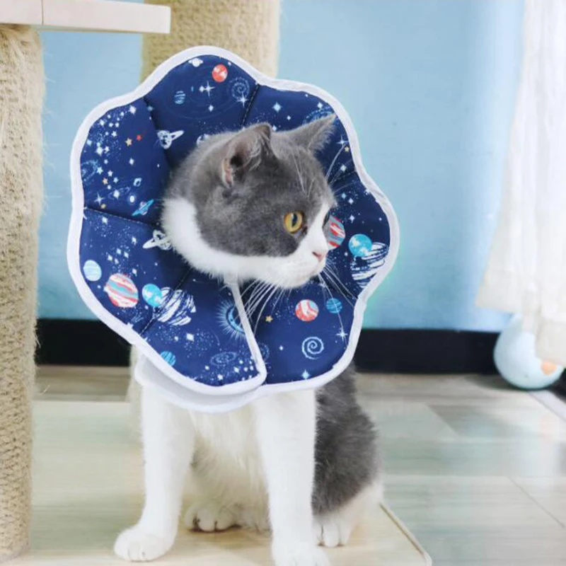 

Anti-bite Protective Collar Cosmic Starry Print For Pet Circle-shaped Neck Foldable Pet Protective Cover Anti-licking Dog Collar