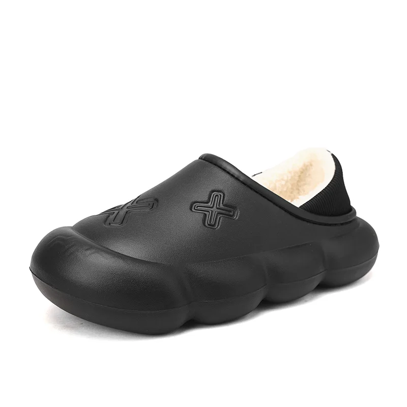 

New Arrivals Unisex Winter Cotton Slipper Slip On Warmth Home Cotton Shoes Nonslip Waterproof Fur Slipper For Men Big Size 35-46