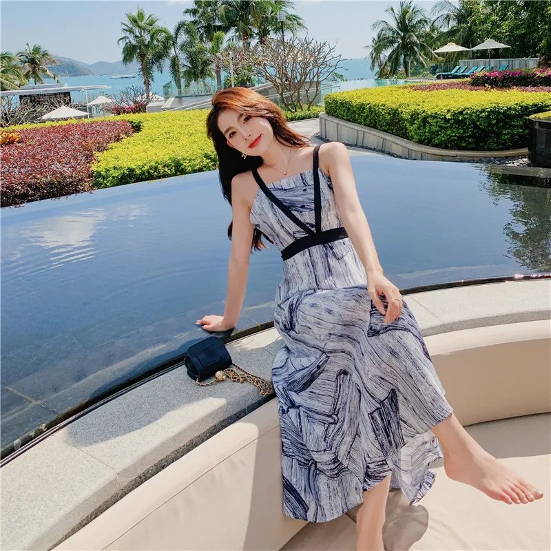 

Summer Maxi Slip Dress Women 2022 Elegant Flowy Long Backless Casual Beach Dresses for Wedding Guest Vacation Birthday Prom New