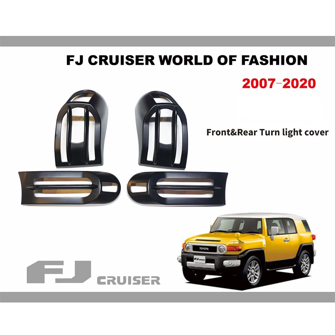 

Lamp Hoods For Toyota FJ Cruiser Front Turn Signal Cover ABS Tail Light Cover Exterior Modification Accessories 2007~2020