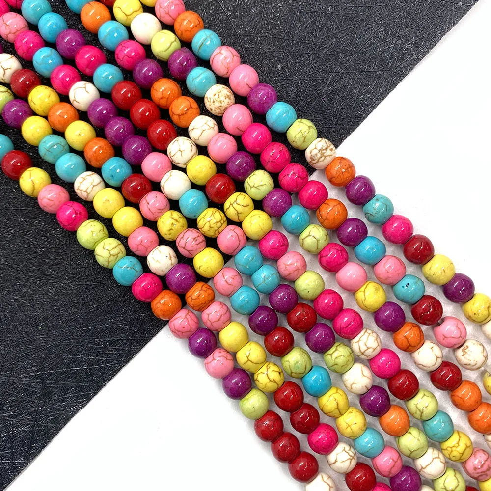 

Colorful Round Turquoise Beads DIY Handmade Wind Chime Pendant Bracelet Necklace Jewelry Accessory 4mm/6mm/8mm/10mm