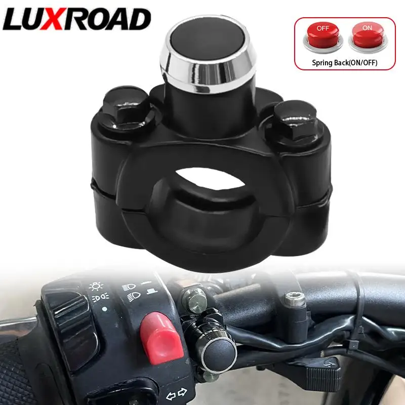 

Motorcycle Handlebar Horn Start Switch Reset Action Button Momentary Spring Back 22mm 7/8" for Dirt Bike ATV Accessories Replace