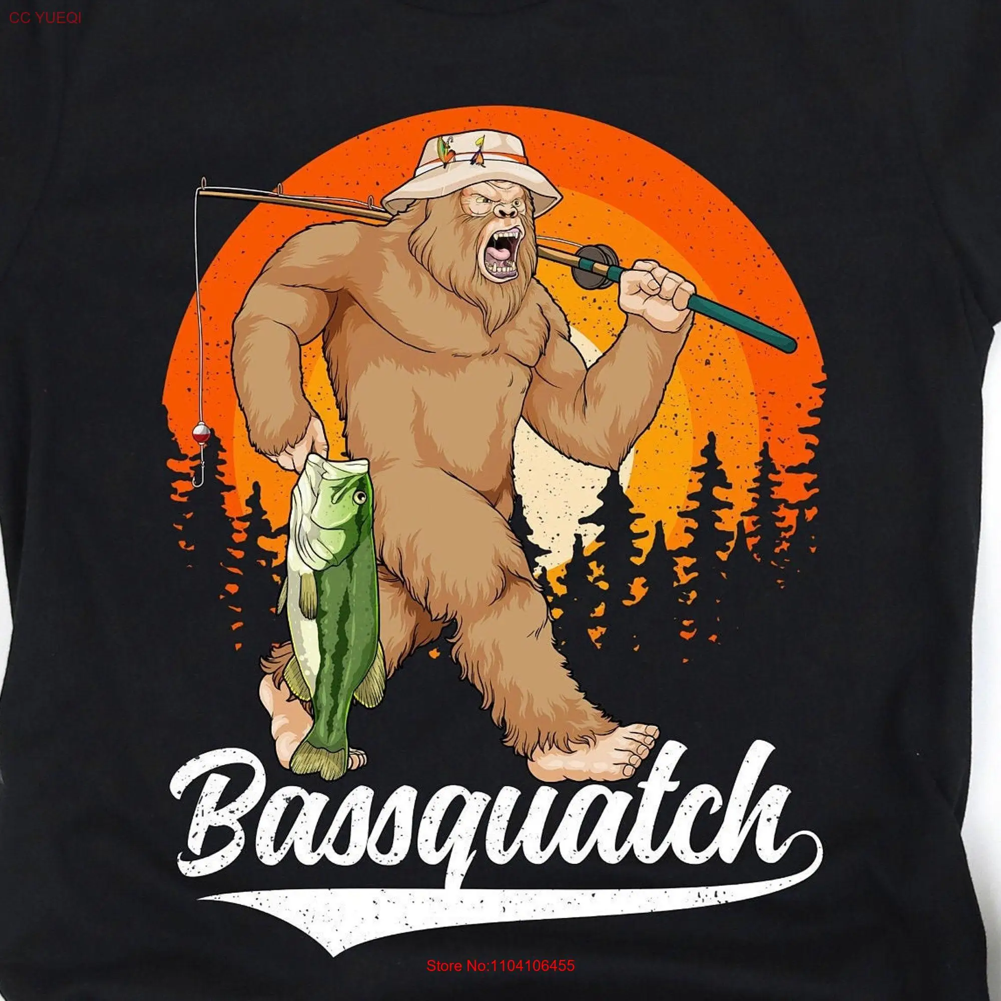 Футболка Bassquatch BigfooT мужская с длинным или коротким рукавом сувенир для отдыха