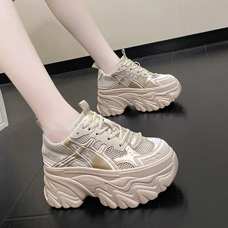 Women's Breathable Mesh Sports Sneakers Platform Non Slip Running Shoes for Women 2023 Spring Autumn Casual Chunky Shoes Woman