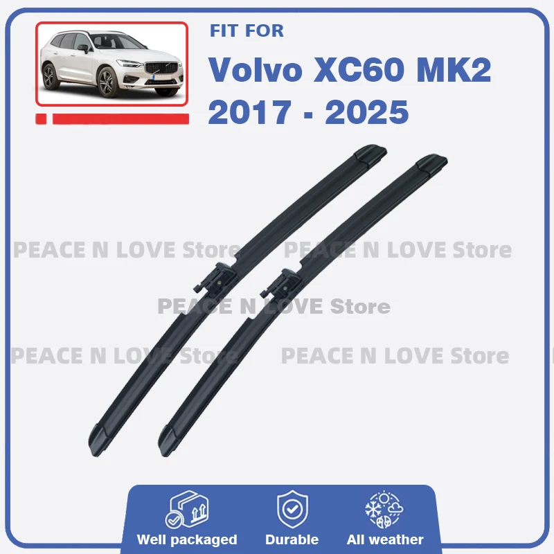 

Для Volvo XC60 MK2 2017-2025 щетки стеклоочистителя переднего стекла с интеллектуальной системой отопления с распылением воды, автоаксессуары, запасные части