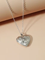 hote sell heart photo frame pendant necklace love heart charms floating locket necklaces women men fashion memorial jewelry