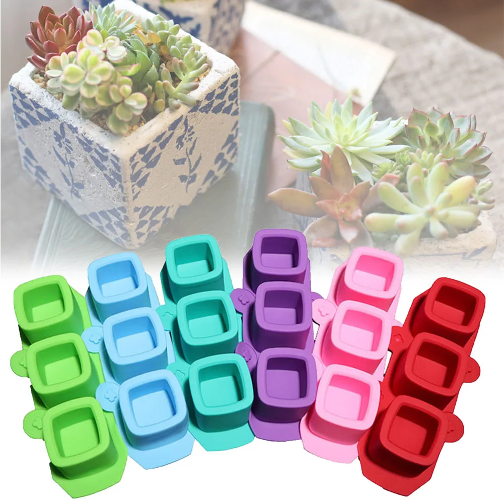 

Square Silicone Flowerpot Mold DIY Concrete Planter Cement Succulent Pot Molds Epoxy Resin Craft Bottle Making