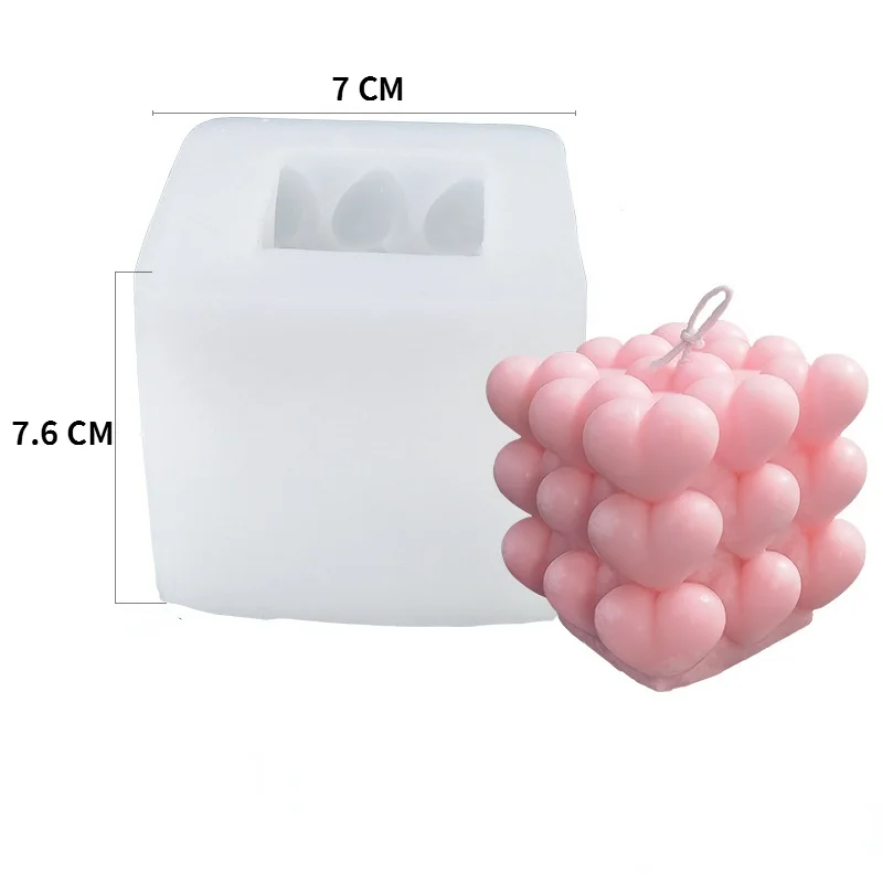 Силиконовая 3D форма в виде сердца для свечей форме изготовления шоколада мыла