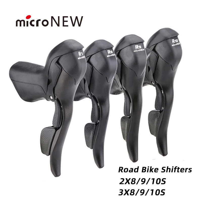 MicroNEW Road Bike Shifter 3x7 3x8 3x9 3x10 Speed Brake Levers Bicycle 2x7 2x8 2x9 2x10 Speed Front Derailleur For Shimano