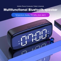 portable bluetooth speaker stereo subwoofer usb speaker wireless alarm clock speakers sd tf card play fm hand free home outdoor