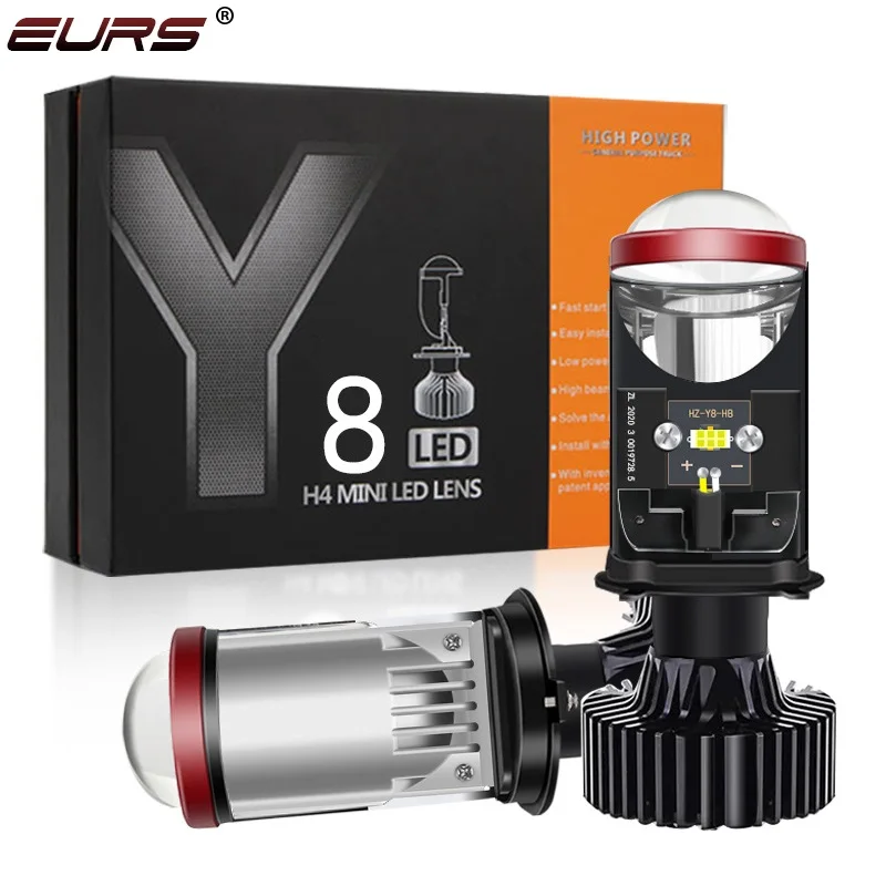 EURS 2 шт. H4 светодиодный проектор Мини объектив авто комплект ламп для фар ближнего