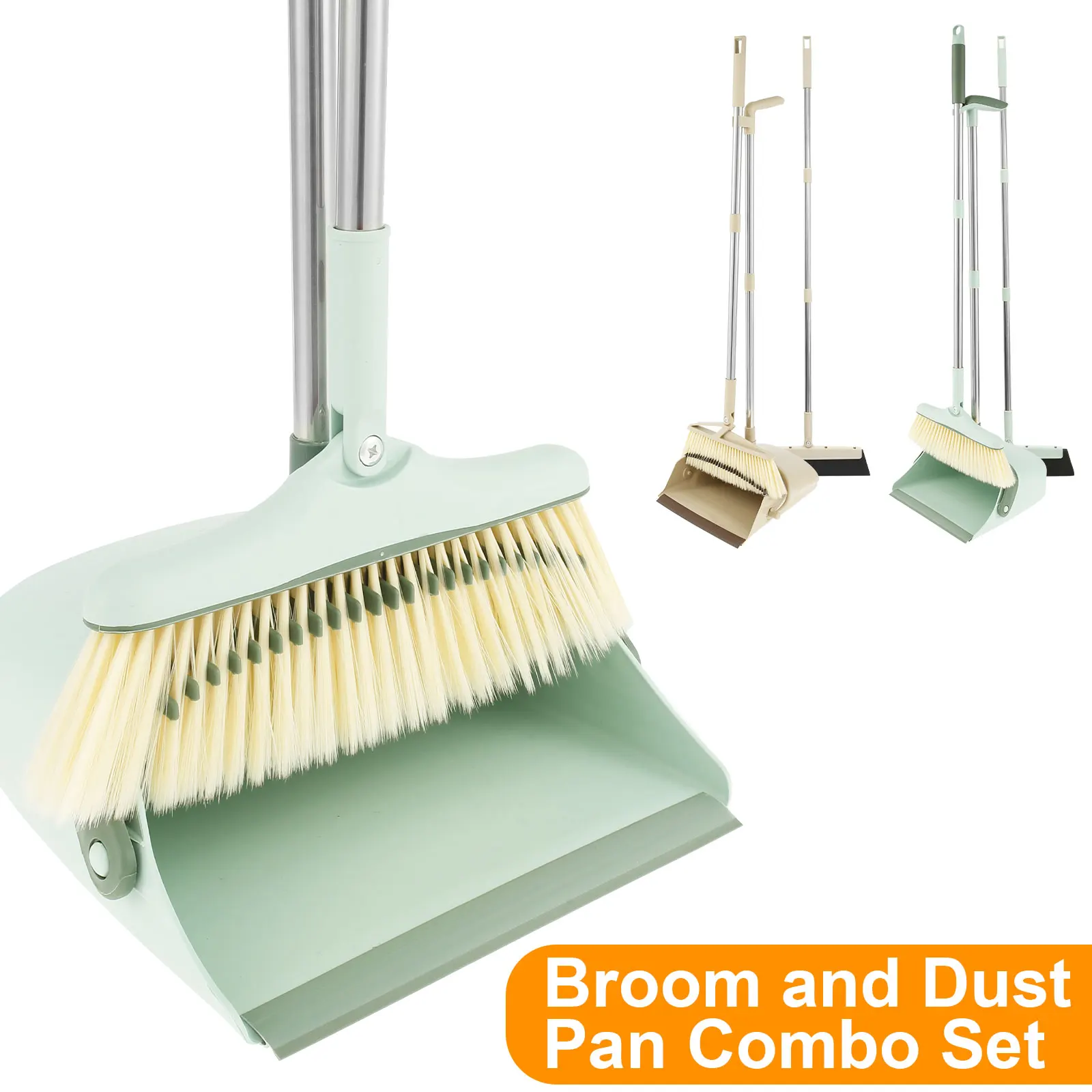 

Набор скребок для веника с длинной ручкой, совок и веник с гребнем и зубцами