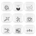 Чехол для наушников AirPods 3 Pro 1 2, чехол с изображением милой карты иконы, прозрачные чехлы для самолетов Airpods Pro 3, 2, 1, Air pods 3, зарядное устройство