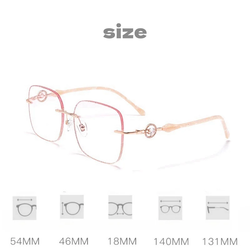 F · DRACON сплав Алмазная инкрустированная безрамочная оправа для очков Новая