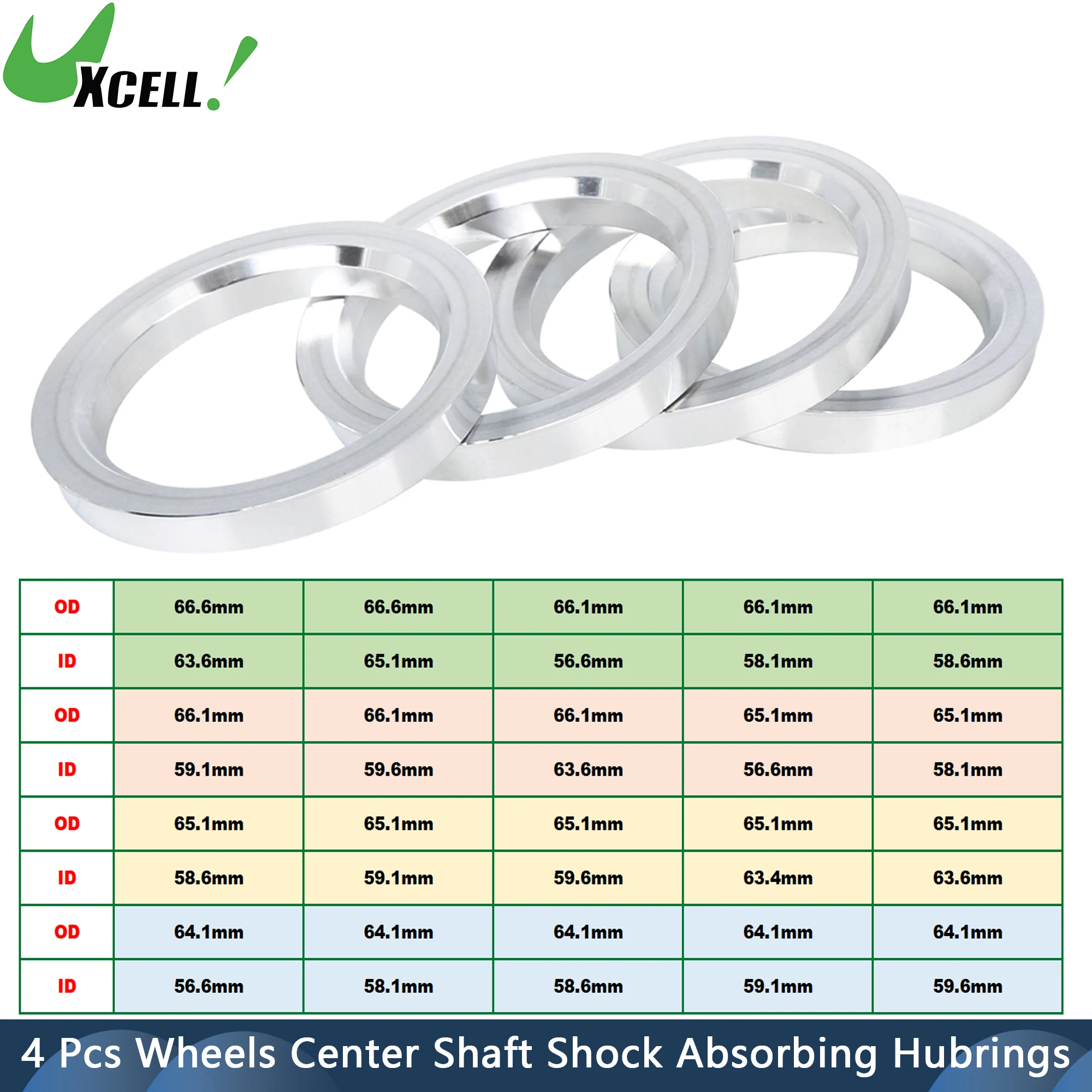 UXCELL 4 шт. центральное кольцо ступицы колеса автомобиля наружный диаметр 64 1–6 6 мм