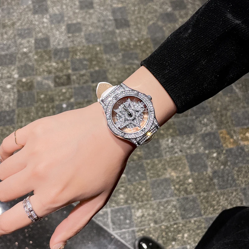 Высококачественные роскошные женские часы с пентаграммой Стразы крутящийся