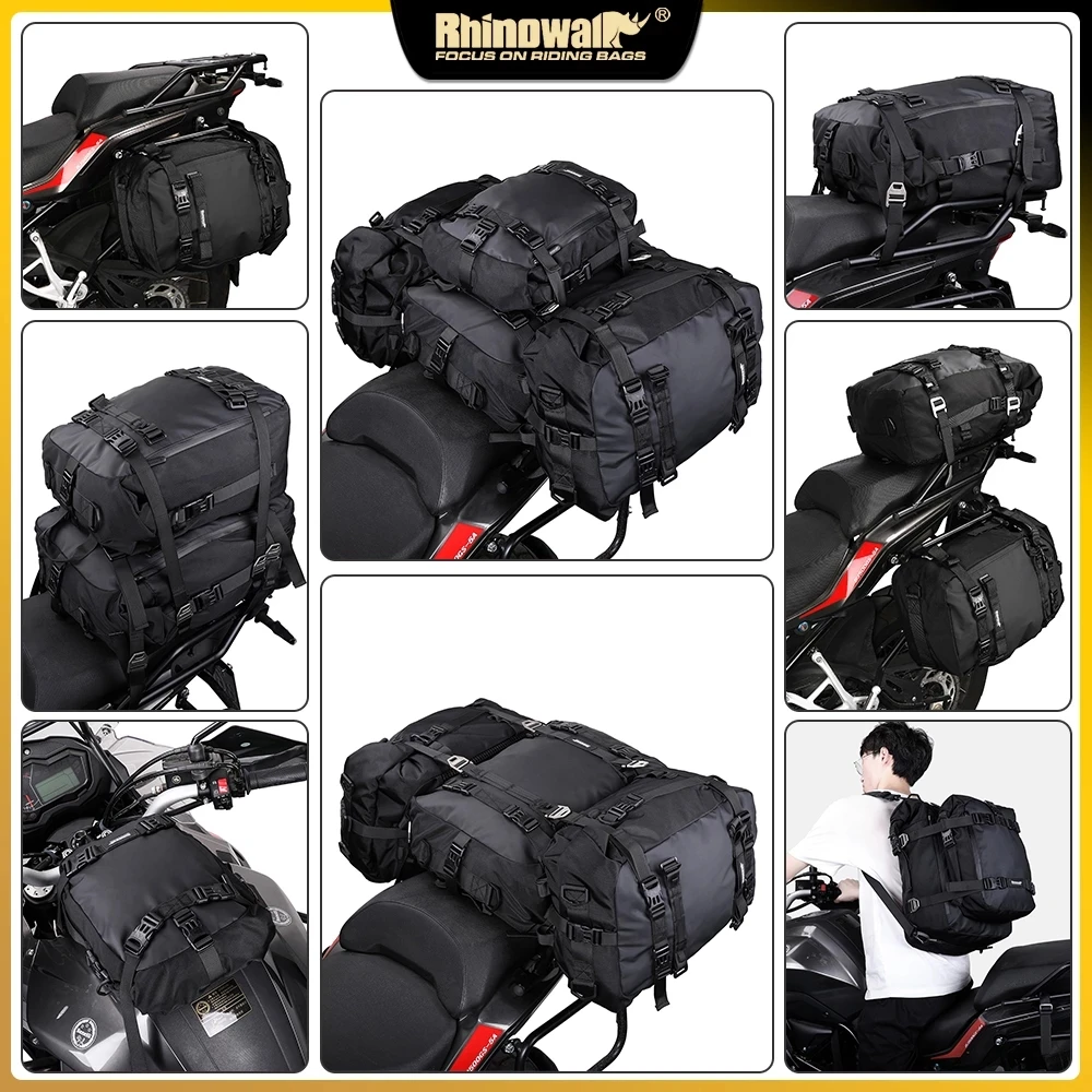 

Мотоциклетная сумка Rhinowalk, водонепроницаемая сумка на седло для автомобиля, рюкзак для мотокросса, сумка на заднее сиденье 10/20/30L, велосипедный рюкзак
