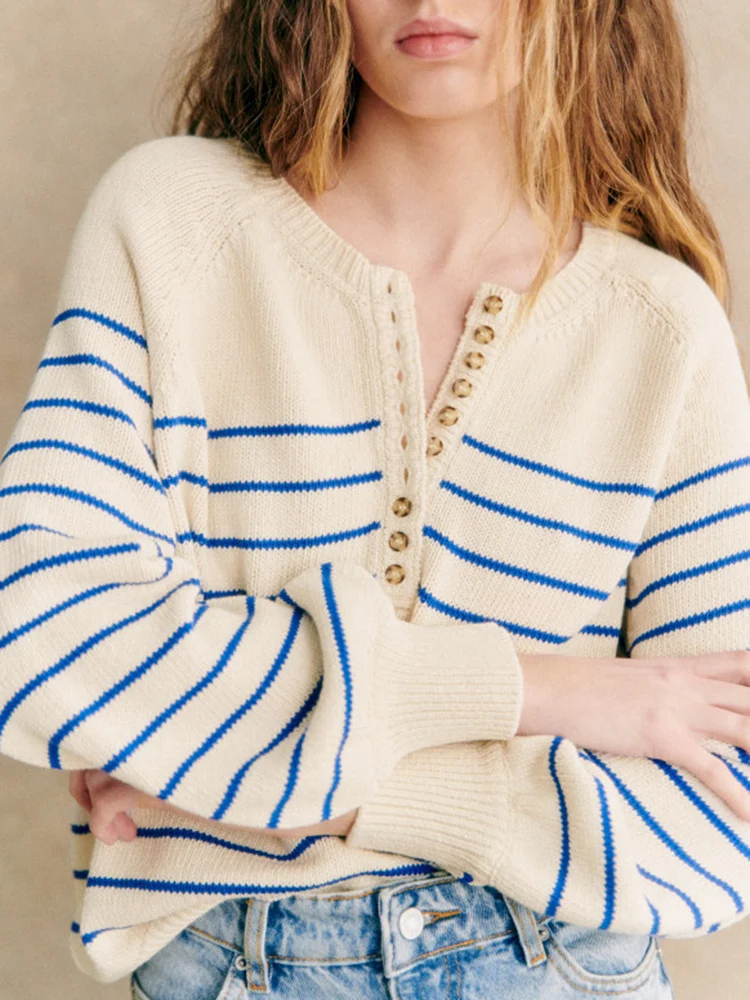 Le Luz Французский стиль свитер из хлопка