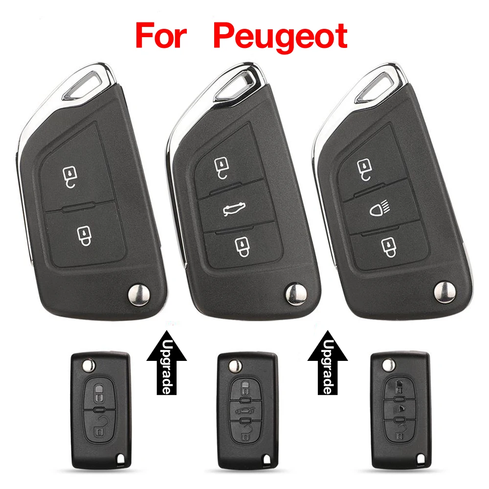 

jingyuqin 2/3 Buttons Upgrade Filp Remote Car Key Shell Case CE0523 CE0536 For Peugeot 107 207 307 407 306 308 408 508 3008 4008