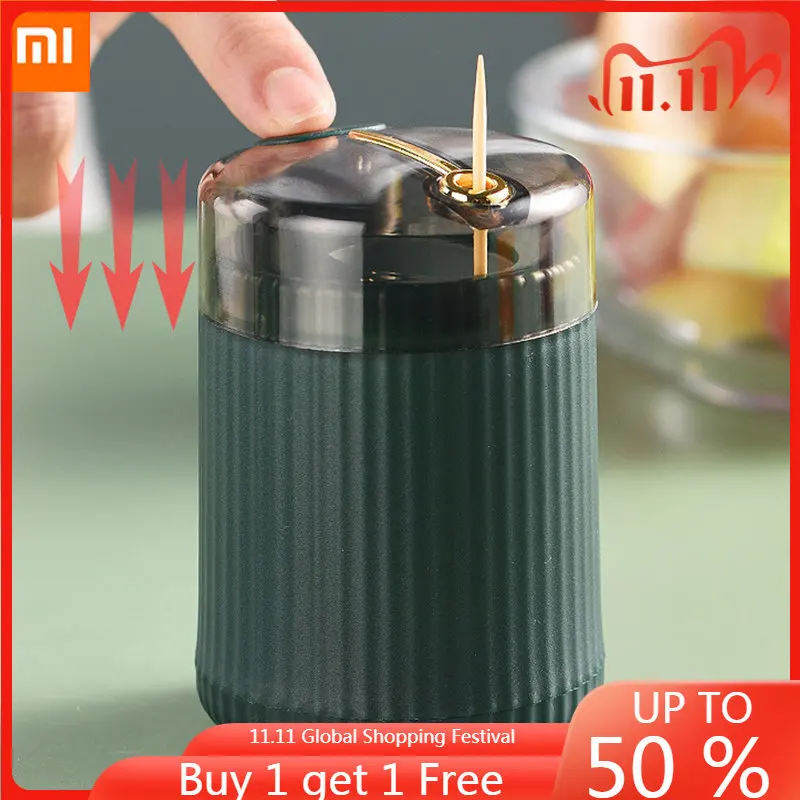 

Xiaomi Toothpick Box Toothpick Dispenser Ceative Push Automatic Eject Toothpick Jar Holder Household Convenient Gift Home Gadget