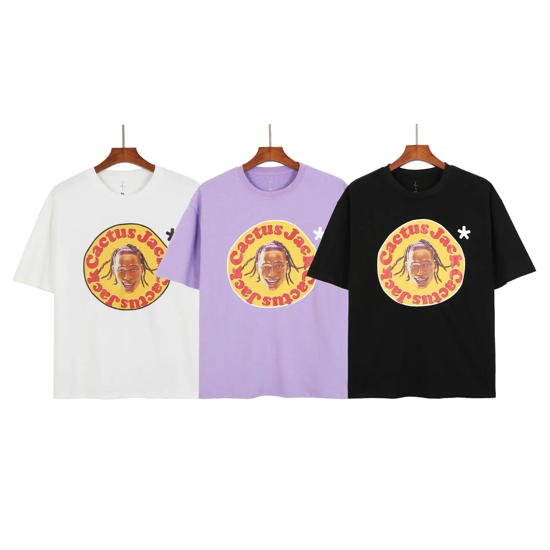 

Travis Scott Cactus Jack Short Sleeve T-shirt Beautiful Fashion Print Hip Hop Loose High Street Men's Big Board Casual MEN Tees
