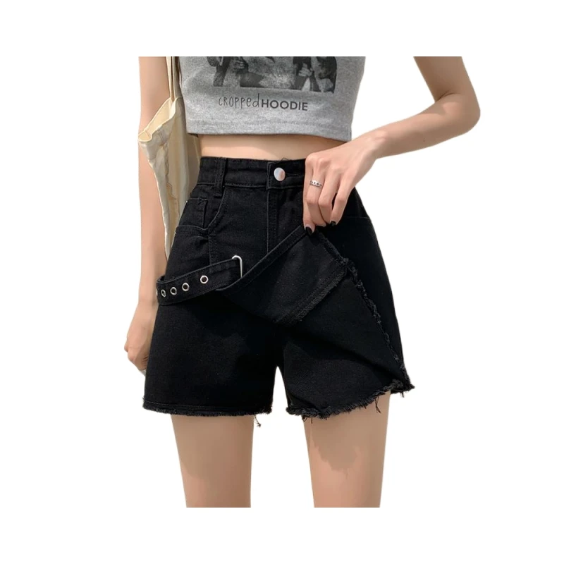 Korean Summer Style Commuter Style Female Outerwear Shorts High Waist Slim Loose Leg Wide Leg Versatile Ragged Short Skirt
