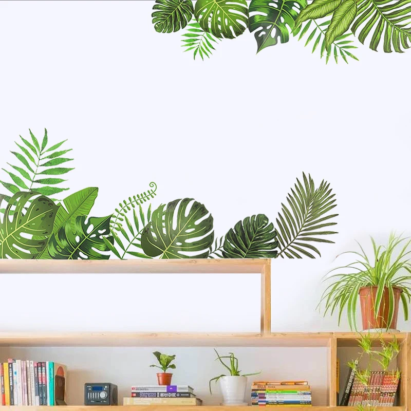 

Tropical Palm Leaves Monstera Wall Sticker Living Room Bedroom Living Room Bedroom Home Decor Wallpaper Window Wall Art Murals