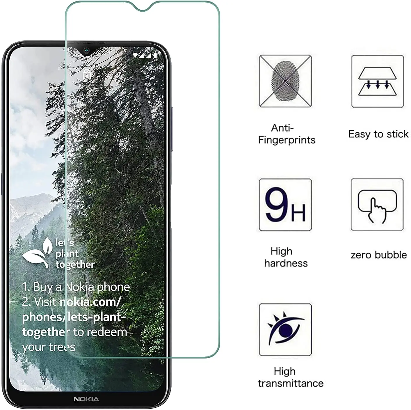 

Закаленное стекло HD с полным покрытием для Nokia G400 6,58 '', Защита экрана для Nokia G400, защитная пленка