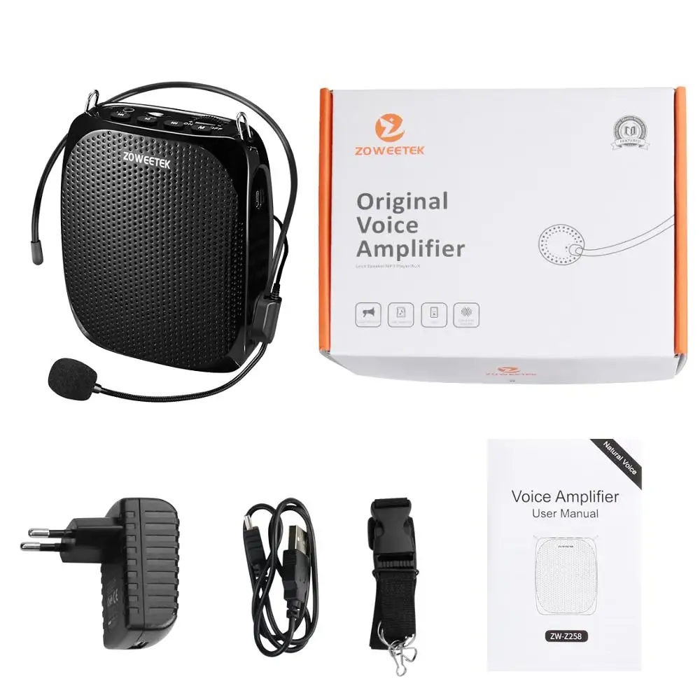 Zoweetek Portable Voice Amplifier Mini Audio Speaker with Wired Microphone Loudspeaker for Teachers Speech Z258 images - 6