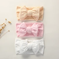 1pc new lace embroidery bow baby headband girls knotbow kids elastic head wraps kids newborn baby photo props headwear infant