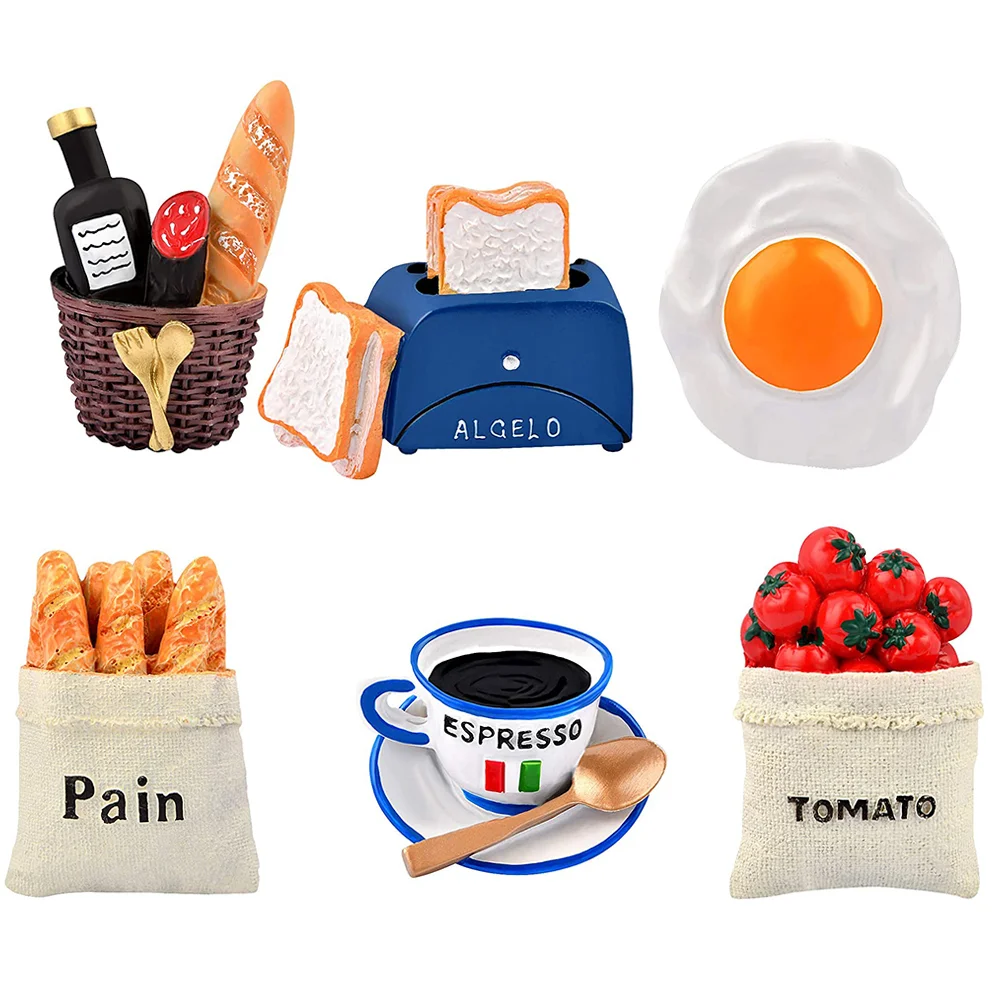 

6pcs Magnets Resin Magnet Refrigerator Magnet 3D Resin Magnet Simulation Fridge Decor for Daily Use Kitchen Home