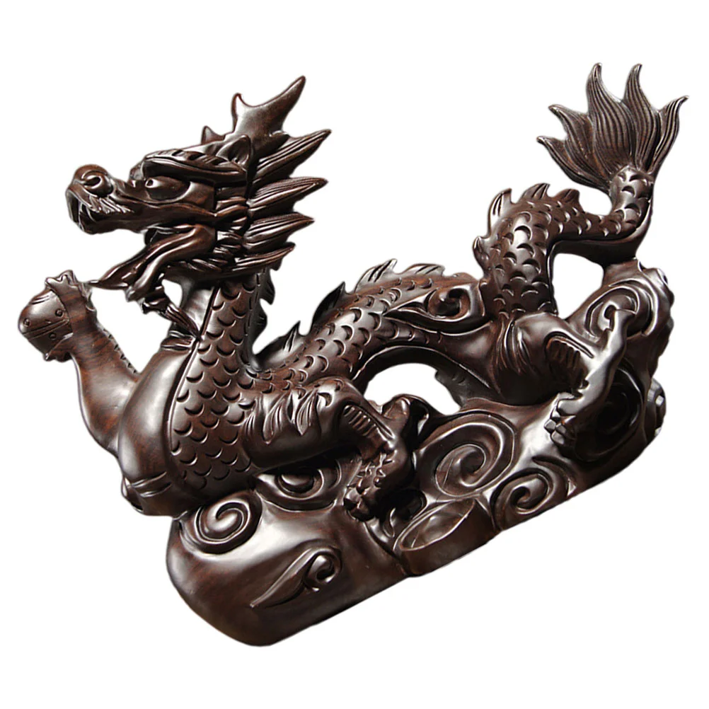 

Деревянная статуя дракона, богатство, процветание, украшение, китайская фигурка благоприятного дракона, офисный Декор