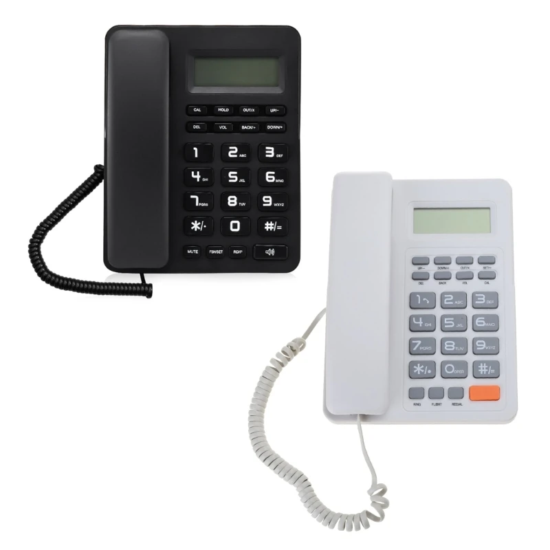 LCD Fixed Telephone with 16Ring Music and 3 Alarms Setting Big Buttons for Hospital, School and Seniors Dropship