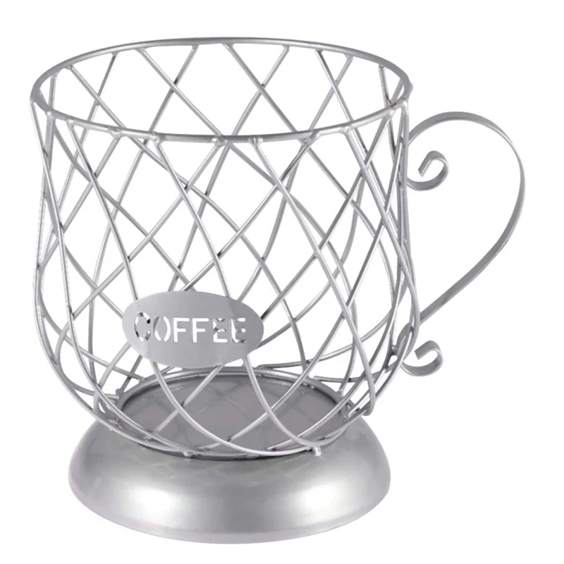 

Корзина для хранения кофе, железная корзина для хранения, держатель для кофейных капсул, бытовая зеркальная корзина