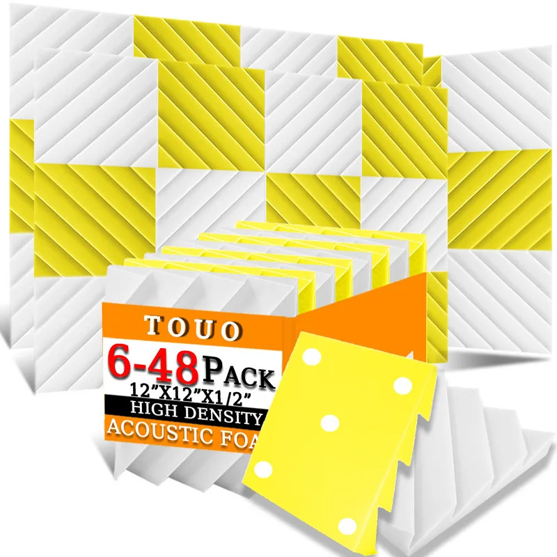Акустическая пена TOUO 6-48 шт. высокоплотная Звукопоглощающая губка с алмазным