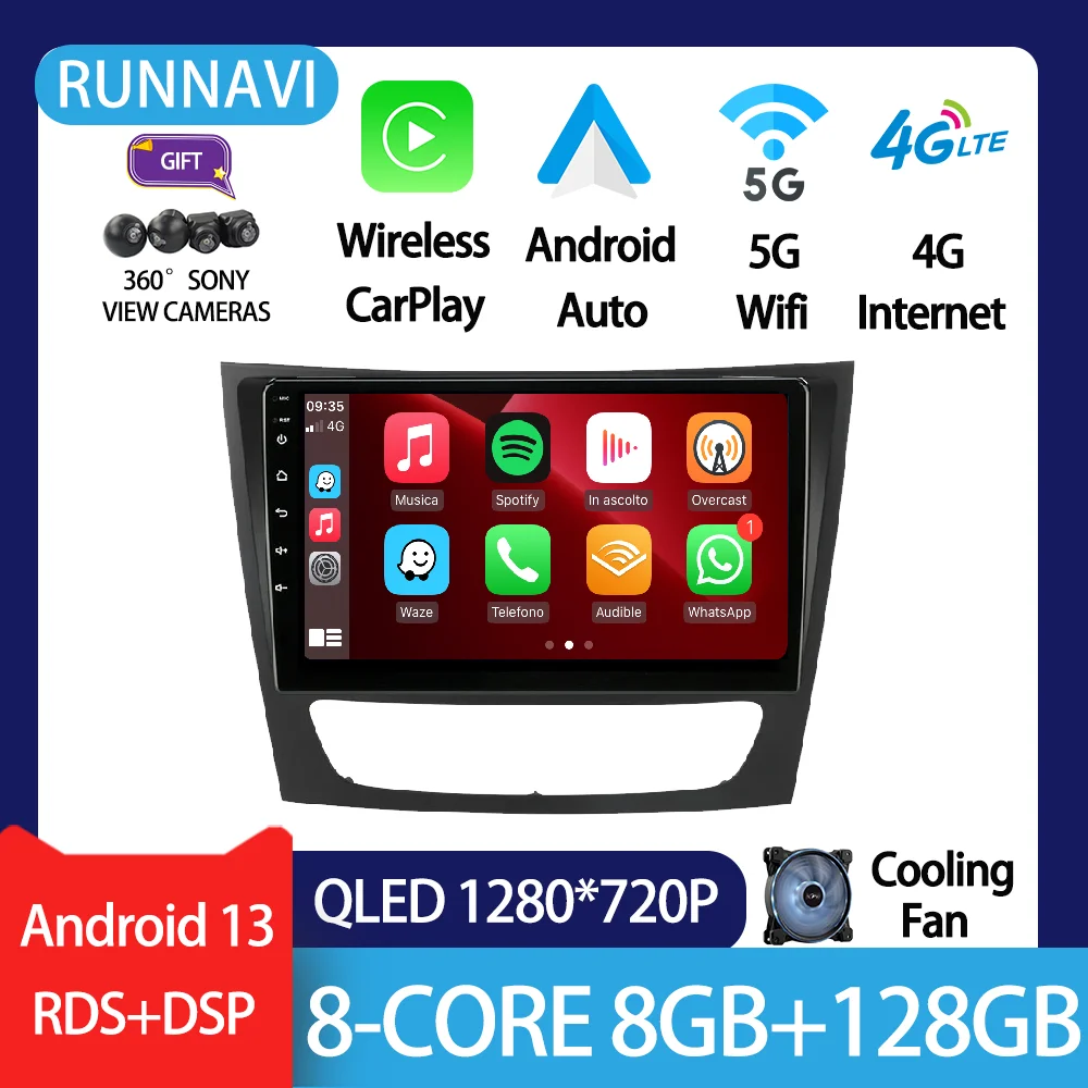 

Android 13 For Mercedes Benz W211 W219 W463 CLS350 CLS500 CLS55 E200 E220 2002 - 2010 Car Radio Multimedia DVD Player Stereo GPS