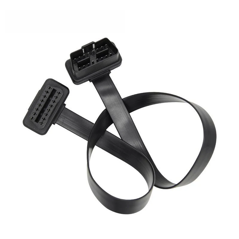 Кабель-лапша OBD диаметром 60 см плоский и тонкий кабель с 16-контактным разъемом OBD2