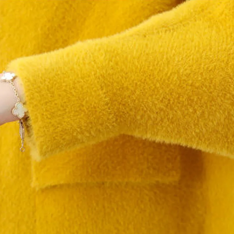 Parkas Women's Outdoors Coats 2022 Winter Faux Fur Imitation Mink Bat Sleeve Splicing Irregular Cardigan Casual Jackets Woman