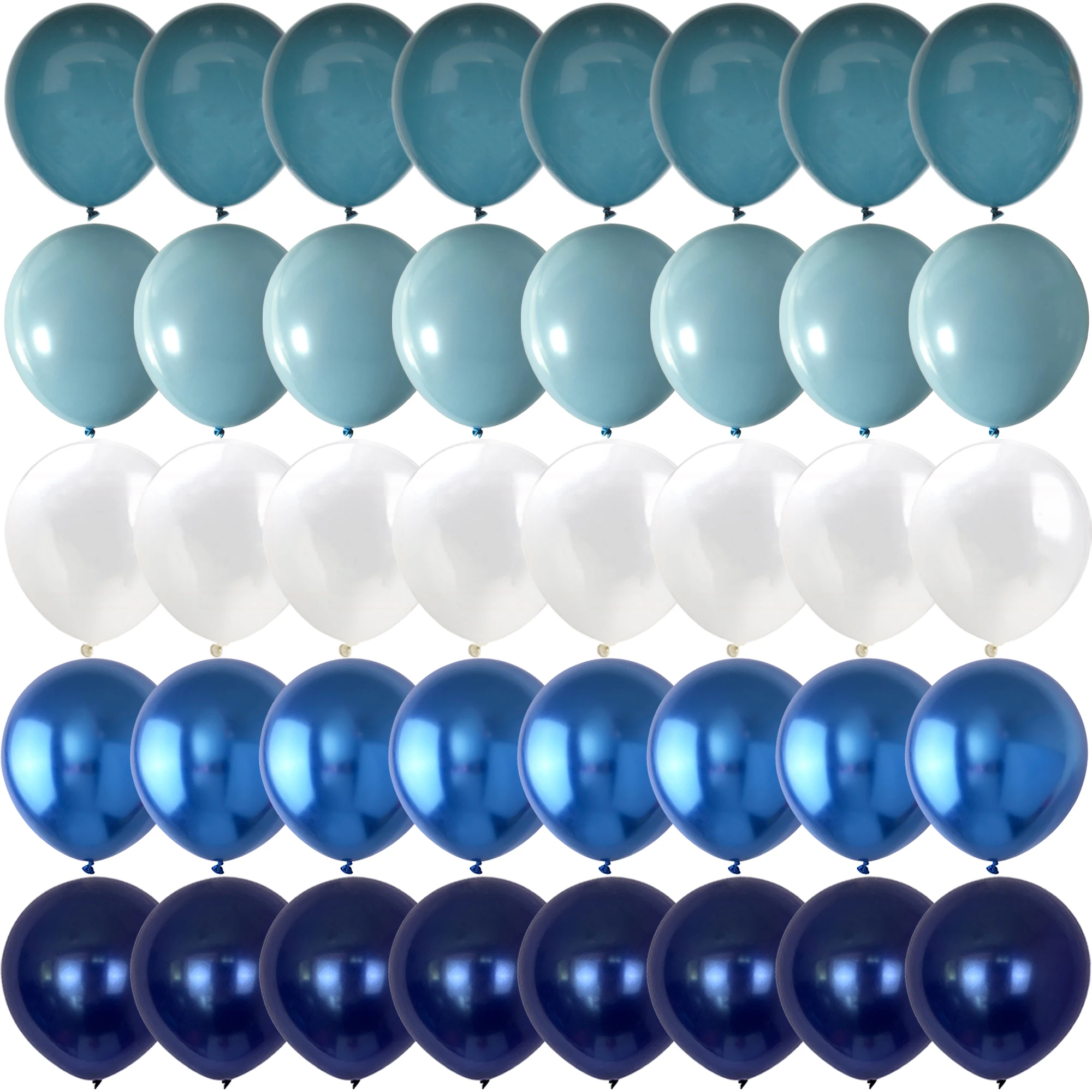 40 шт. Металлические Синие воздушные шары