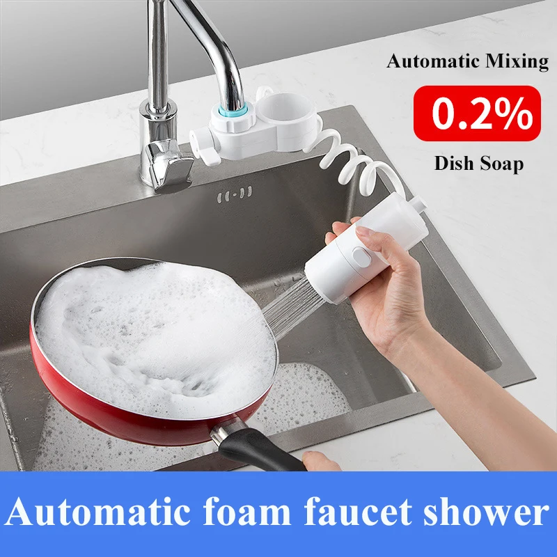 

Вращающийся аэратор на кухонный смеситель для автоматического пенного моющего средства с удлиняющим удлинителем и брызгозащищенной насад...