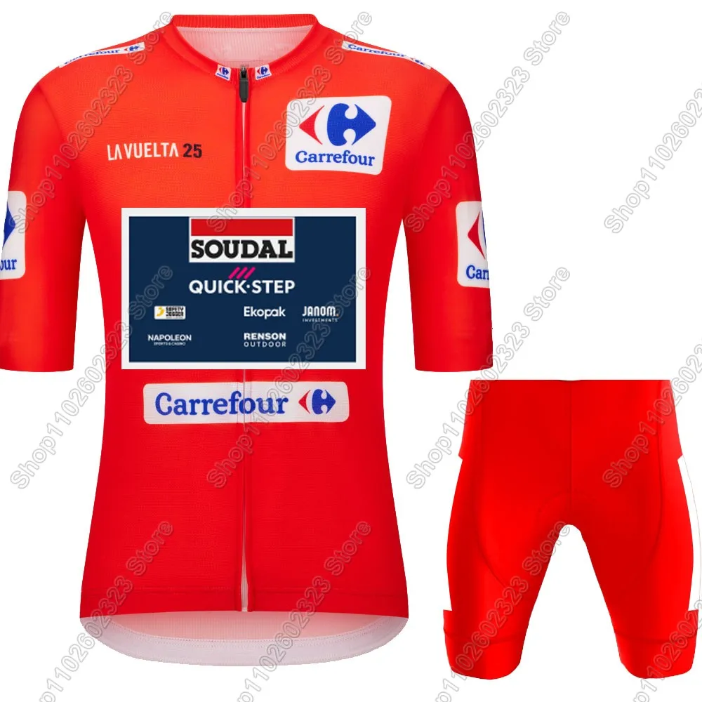 Фото Комплект велосипедного трикотажа Spain Tour Soudal Quick Setp 2025 года, одежда для велосипеда, рубашки для шоссейного велосипеда, шорты для велосипедного нагрудника, MTB Ropa Maillot №3