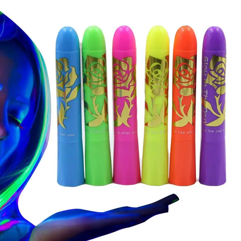 

Face Painting 6PCS Body And Face Paint Glow In The Dark Makeup Supplies For Birthday Mardi Gras Masquerades Halloween Parties
