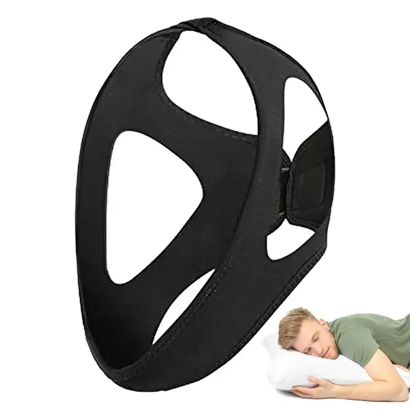 

Регулируемый дышащий ремешок для подбородка против храпа для решения проблемы храпа, противоскользящее средство для сна для мужчин и женщин