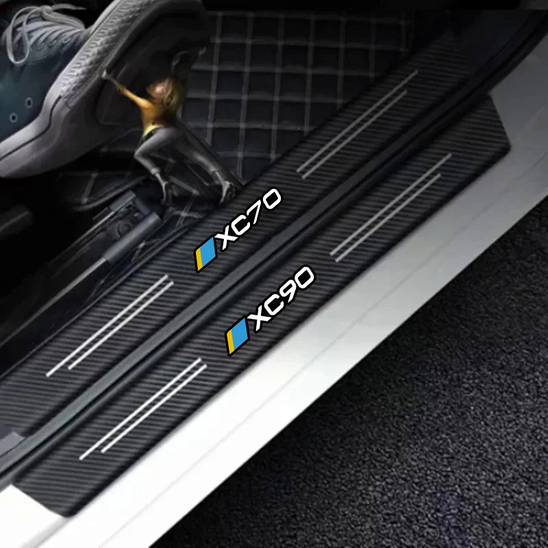 Фото 4 шт. автомобильный Стайлинг 3D наклейка на порог из углеродного волокна для Volvo XC40 XC60 XC70 XC90 T6 S90 S80 S70 S60 S40 V40 V60 V50 D2 D4 D5 AWD №2