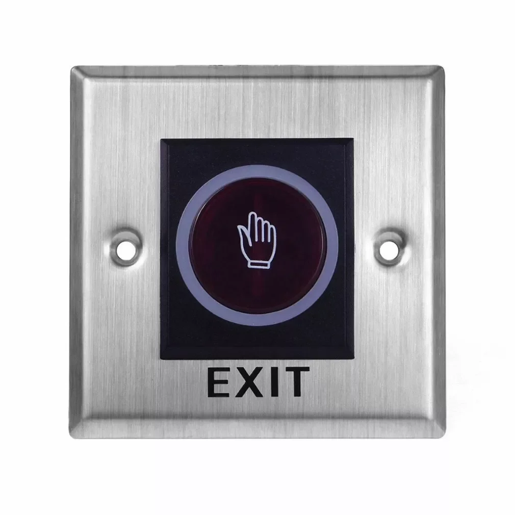 

No Sensor Exit Switch Induction Type Inductive Exit Release Button Switch Access Control DC12V With LED Indicator Light