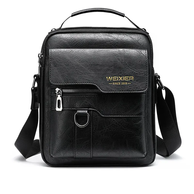 

Bag Shoulder Zippers Artificial Crossbody Bag Male Men's Bags Bags Leather Capacity Men Tote Handbags Messenger Large For