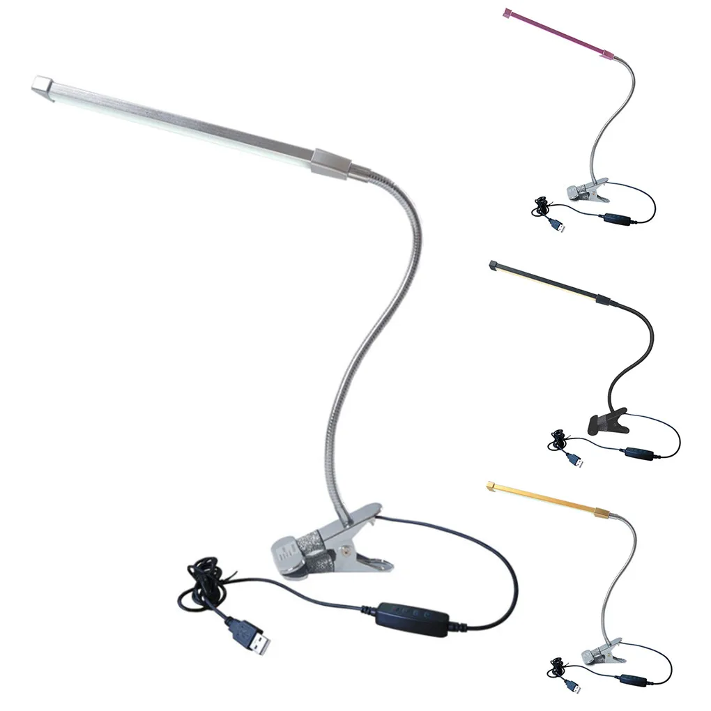 

USB LED Clip Reading Light Dimmable Eye Protection Table Desk Lamp for Bedroom Study Room